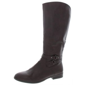 Kindell Kunstleder breite Kalb kniehohe Stiefel