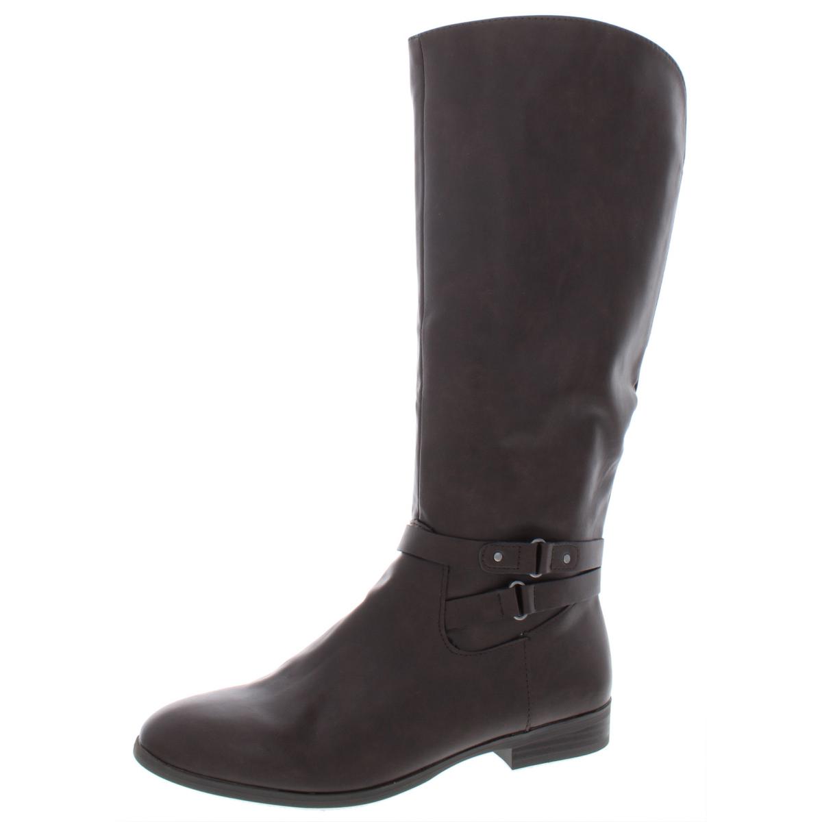 Kindell Kunstleder breite Kalb kniehohe Stiefel