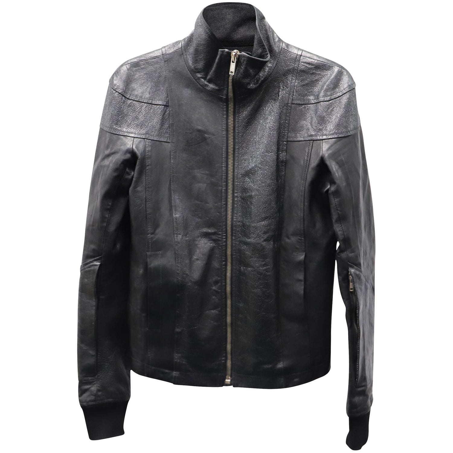 Rick Owens Biker Jacke aus schwarzem Leder