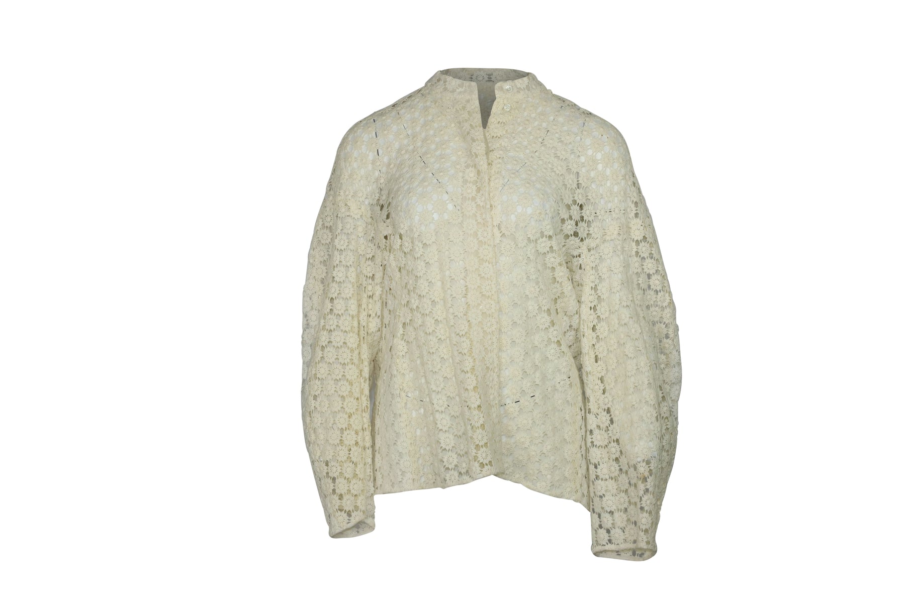 Joseph Langarm-Spitzenhemd aus Baumwolle in Creme