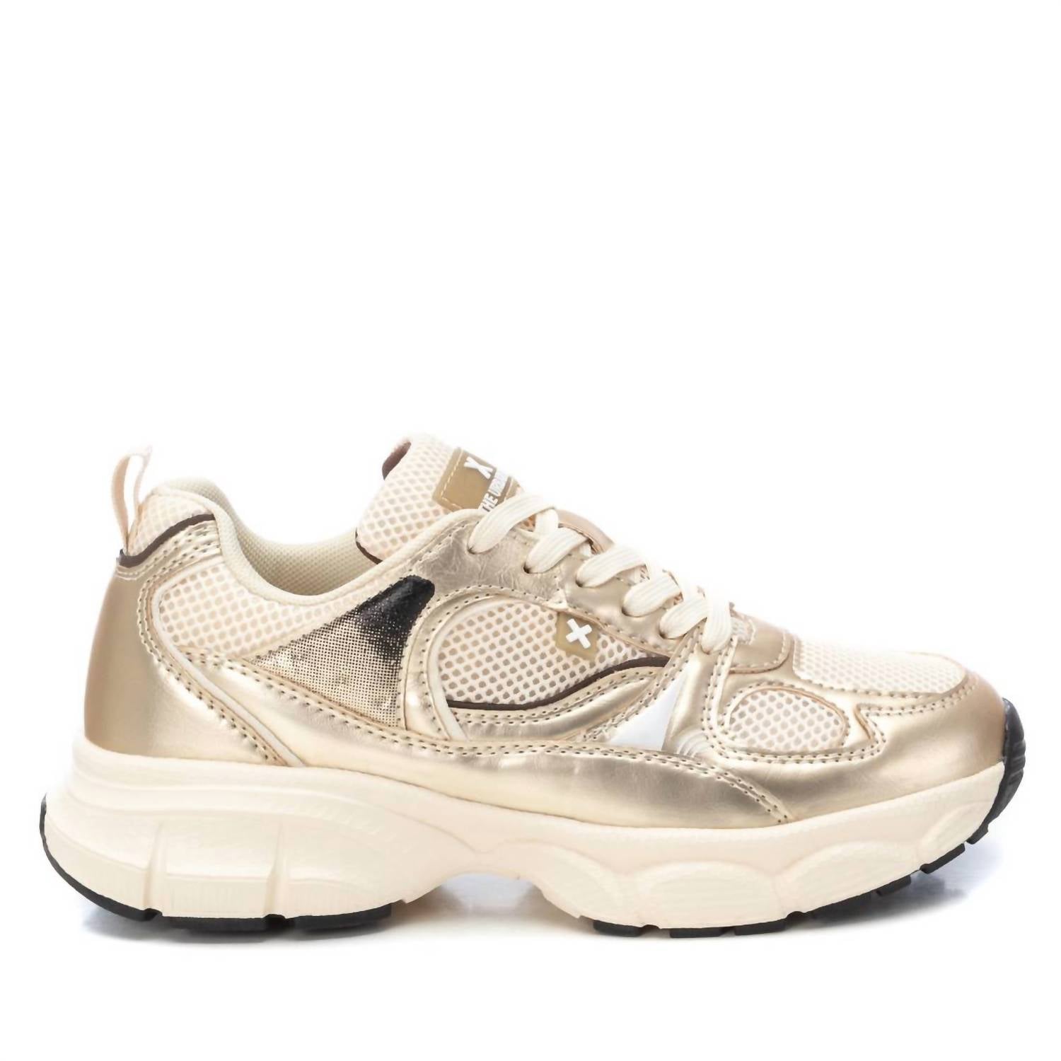 Damen Spitze Closure Sneaker in Gold
