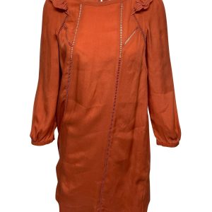 Athe Vanessa Bruno gewebtes Longsleeve Kleid aus Koralle Polyester 7765061632060