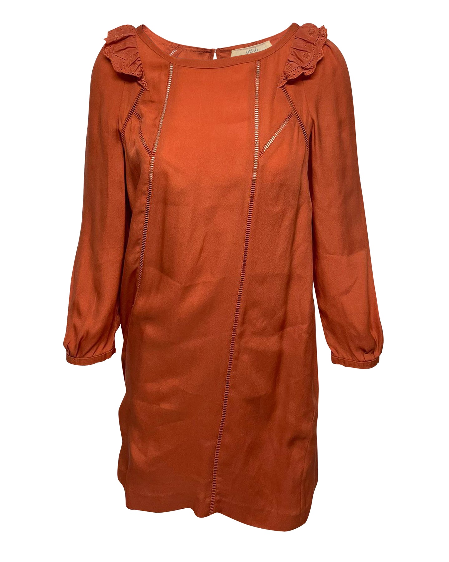 Athe Vanessa Bruno gewebtes Longsleeve-Kleid aus Koralle Polyester