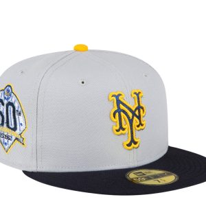 New Era New York Mets 60th Anniversary 59FIFTY Fitted grau/Marineblau mit blau uv 7676490580028