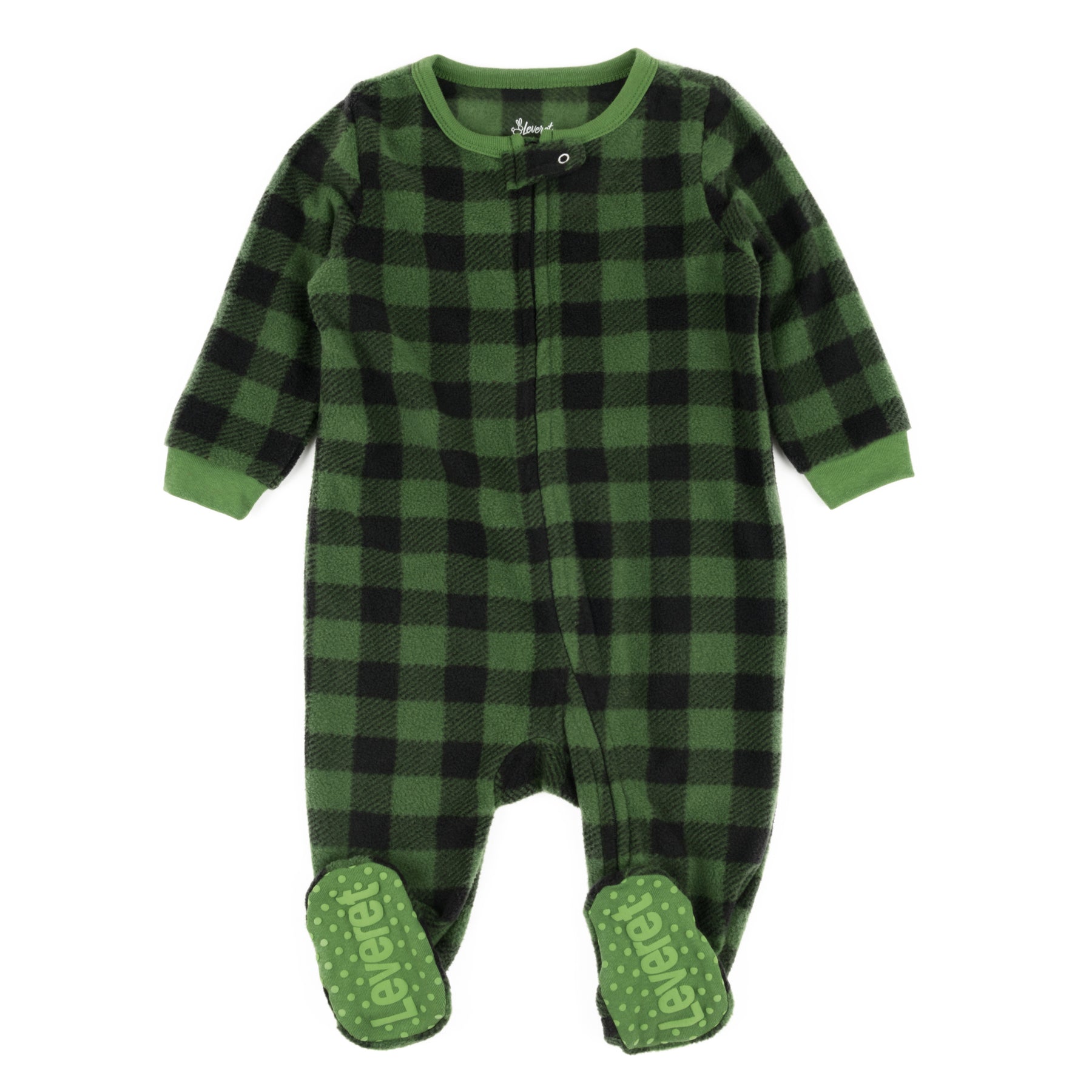 Weihnachten Kinder Footed Fleece Pyjamas kariert