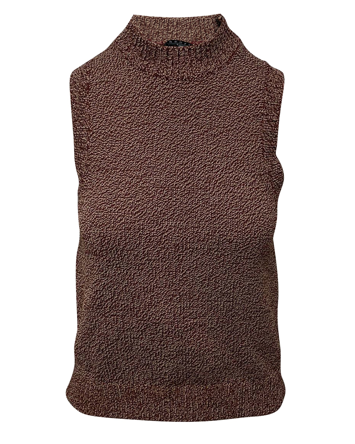 Theory Strickpullover ohne Ärmel aus braunem Nylon 7766493200444