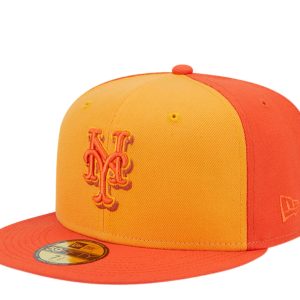 New Era New York Mets Tri-Tone Team 59FIFTY Fitted 60355915 orange 7676477538364