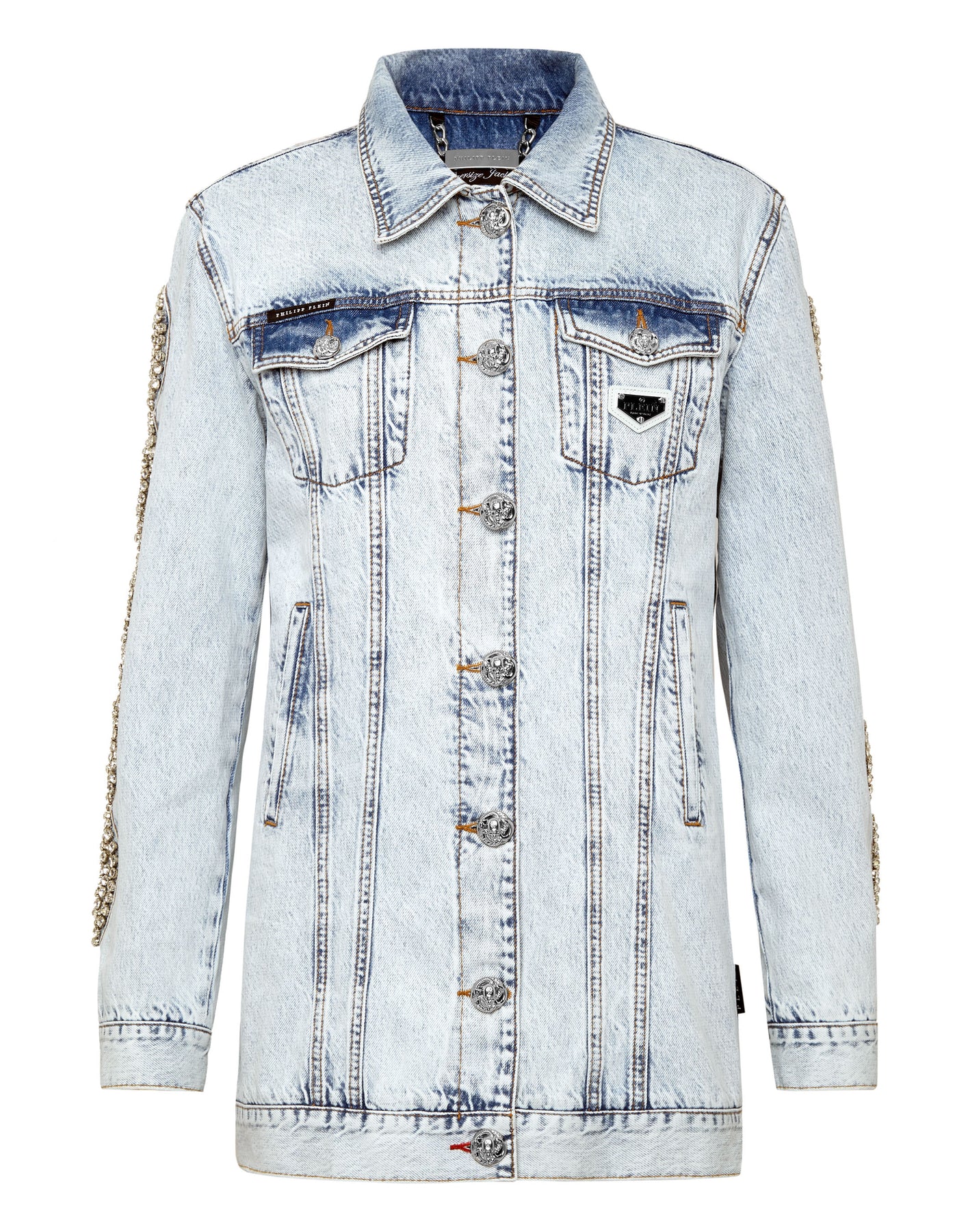 Denim Jacke Kristall Kabel