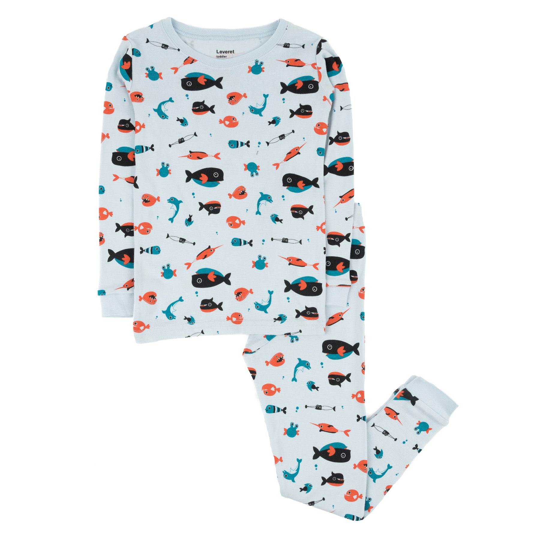 Kinder Zwei Stück Baumwolle Pyjamas Overall Haie