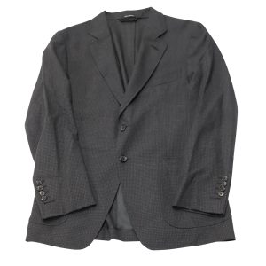Tom Ford Unstrukturierter Karo-Blazer aus dunkelgrauer Wolle