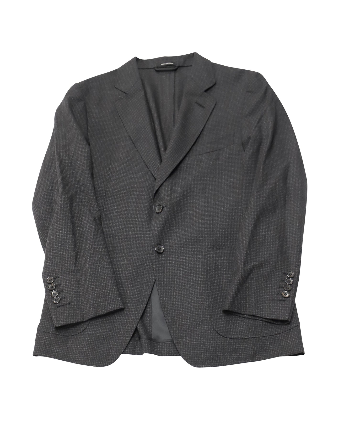 Tom Ford Unstrukturierter Karo-Blazer aus dunkelgrauer Wolle