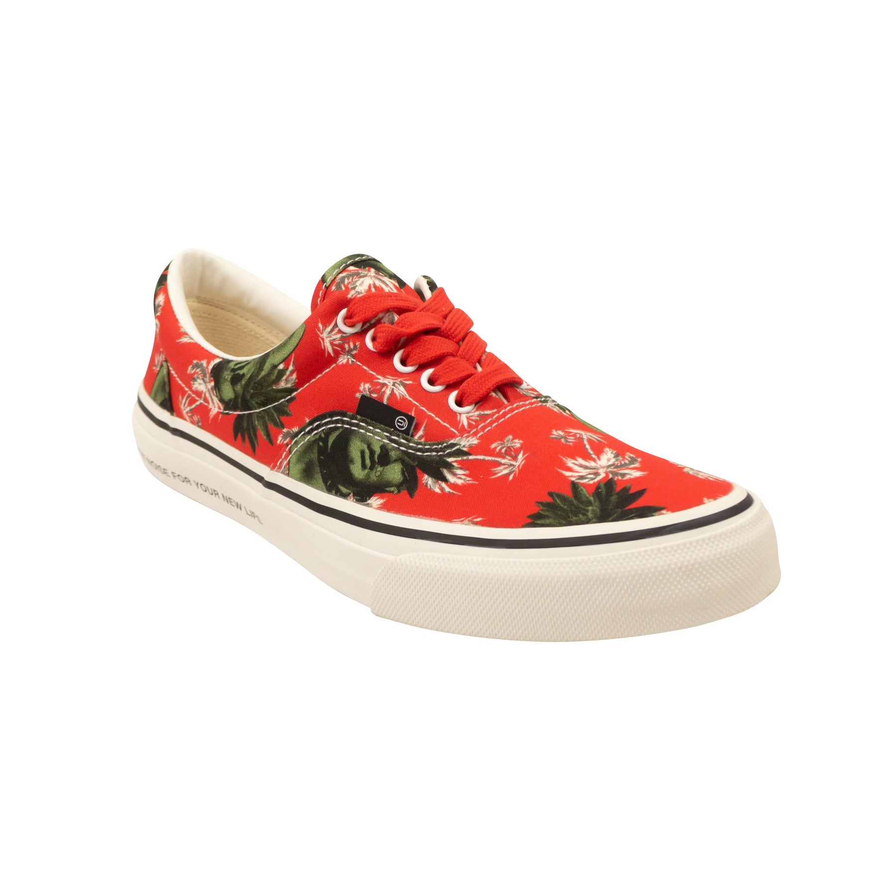 Sneaker mit verdecktem Gesichtsdruck – Rot