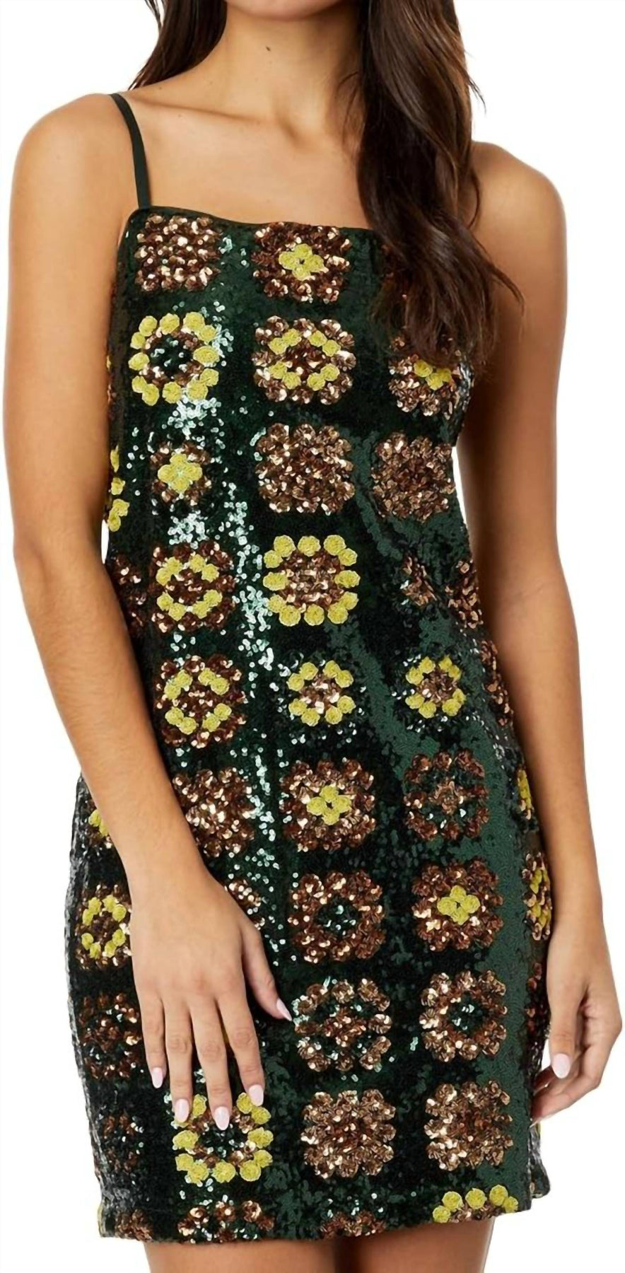 Gemini Pailletten Minikleid in mehrfarbig