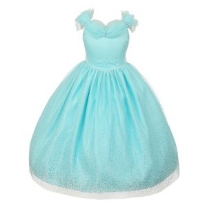 Große Mädchen Aqua Strass funkeln Tüll Tiara Prinzessin Kleid 8-12