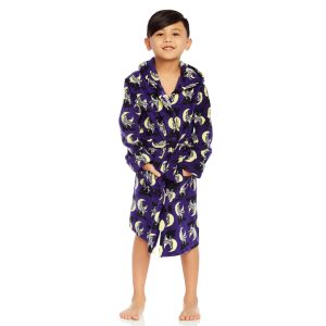 Kinder Fleece Kapuze Robe Wolf