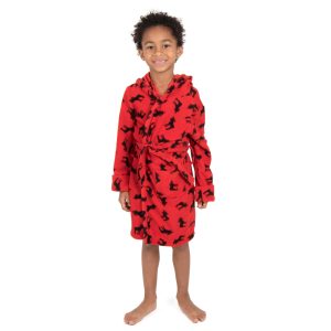 Weihnachten Kinder Fleece mit Kapuze Bademantel Elch