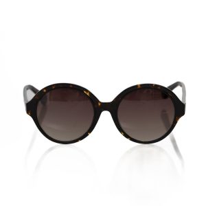 Frankie Morello Elegant Turtle Pattern Round Damen Sonnenbrille