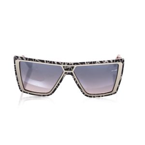 Frankie Morello Chic Zebra Pattern Square Damen Sonnenbrille