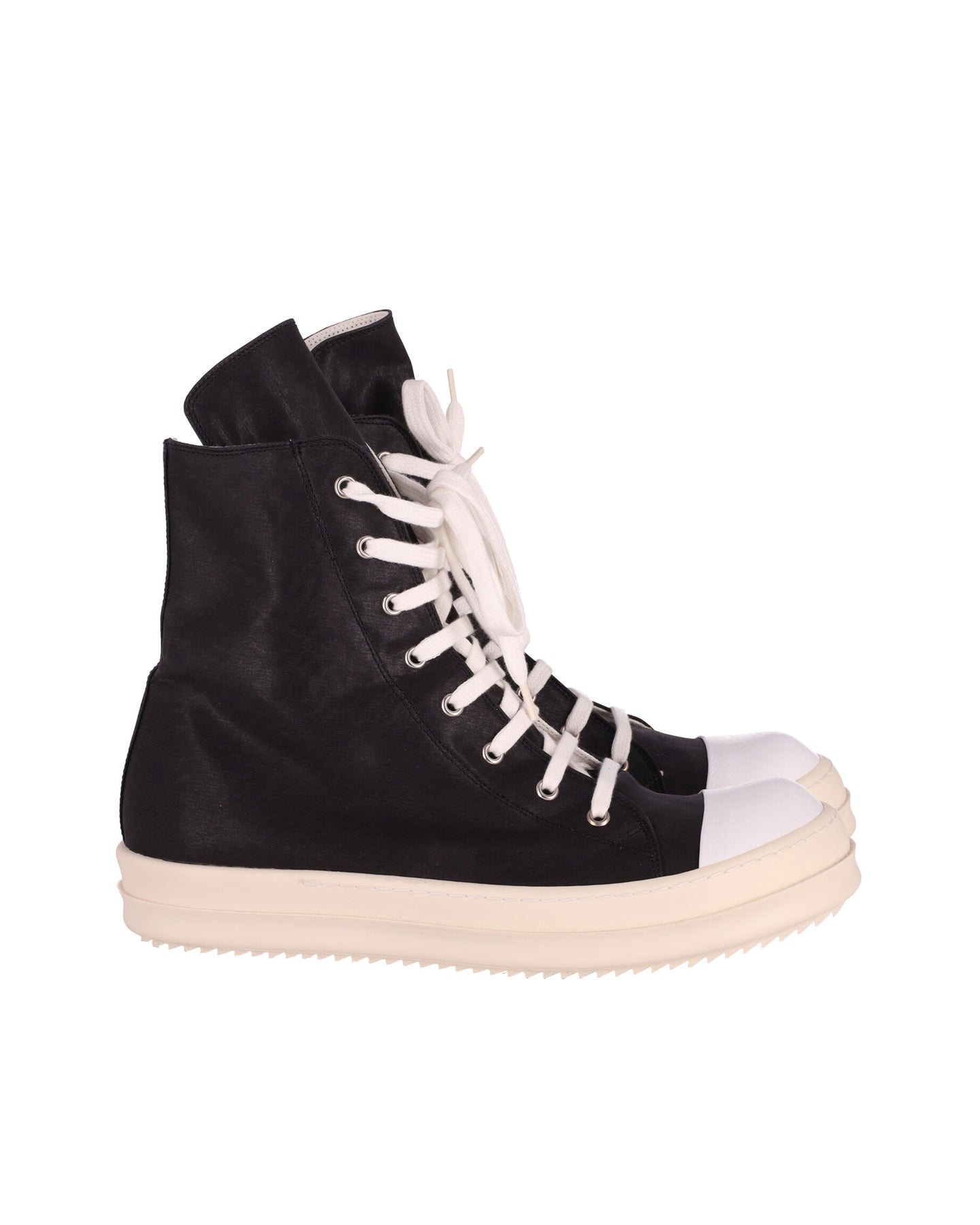 Rick Owens Drkshdw SS14 Ramones High Top Sneaker aus schwarzem Baumwoll-Canvas