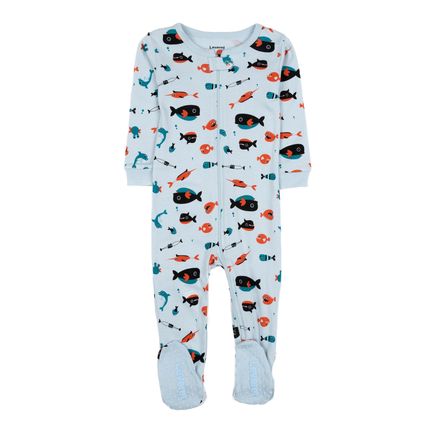Kinder Fuß Baumwolle Pyjamas Haie Hellblau