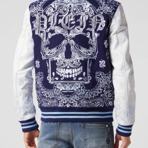 Bomber aus Wolle und Leder Paisley Foulard