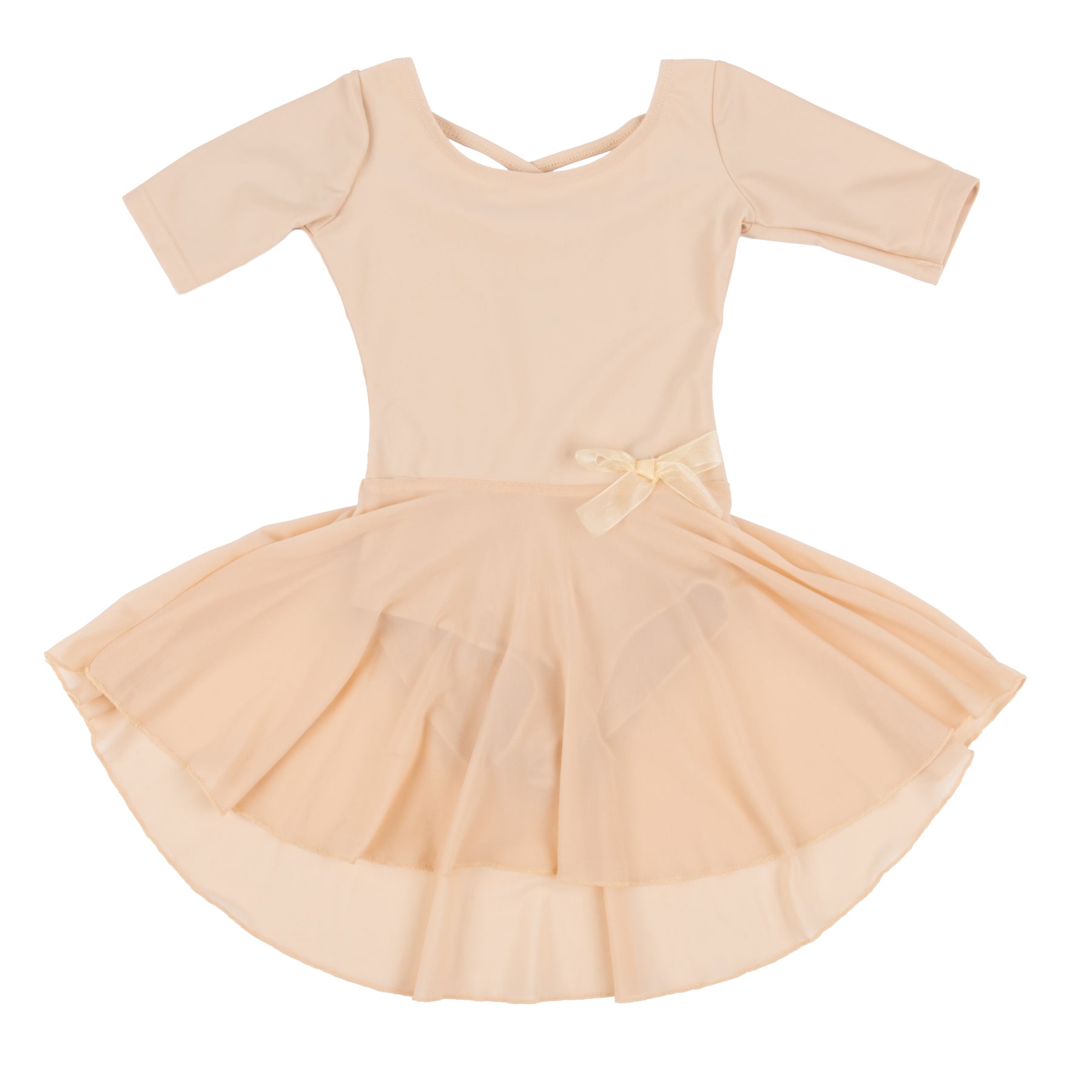 Mädchen Kurzarm Rock Leotard Neutral einfarbig