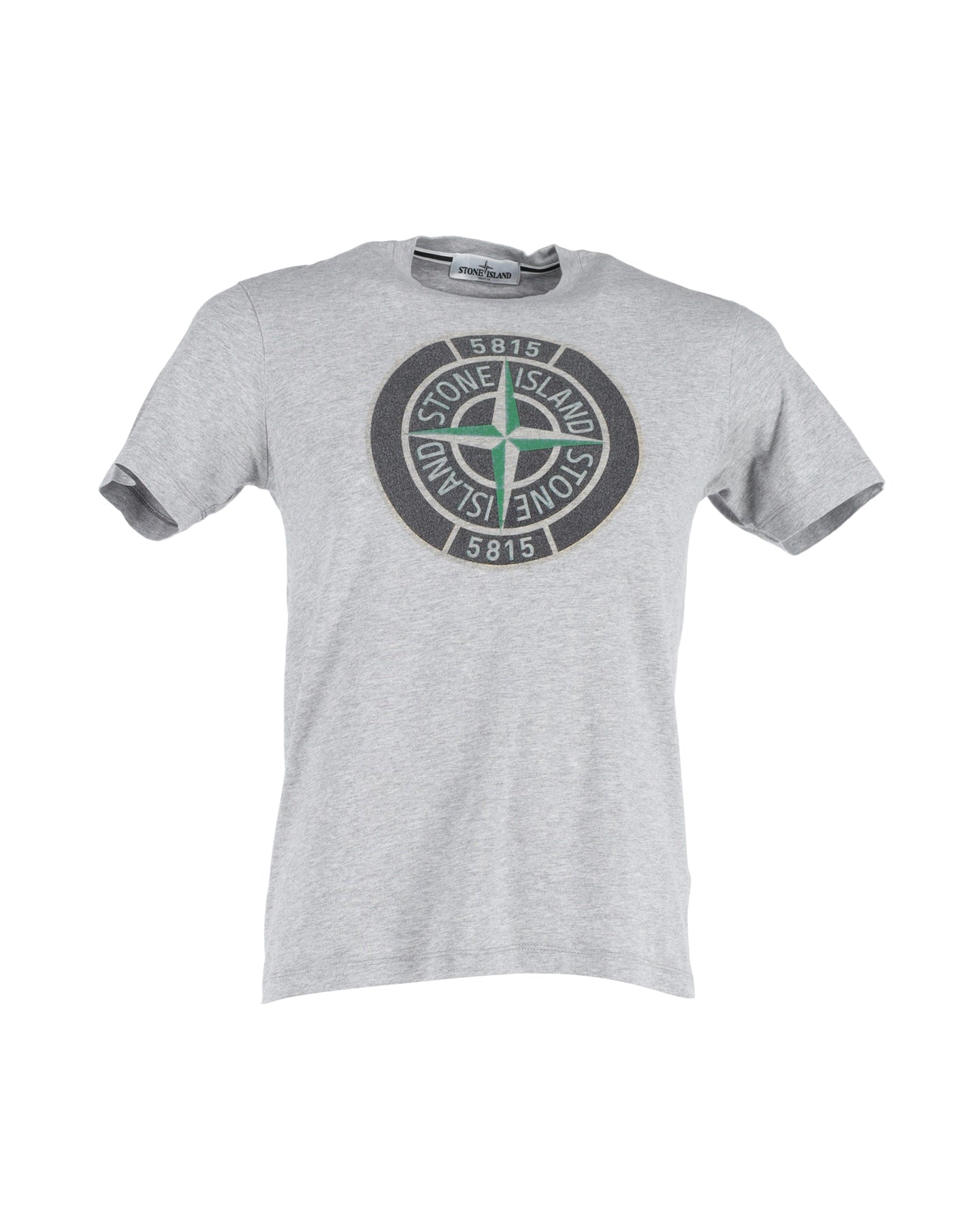 T-Shirt mit Stone Island-Logoprint aus grauer Baumwolle
