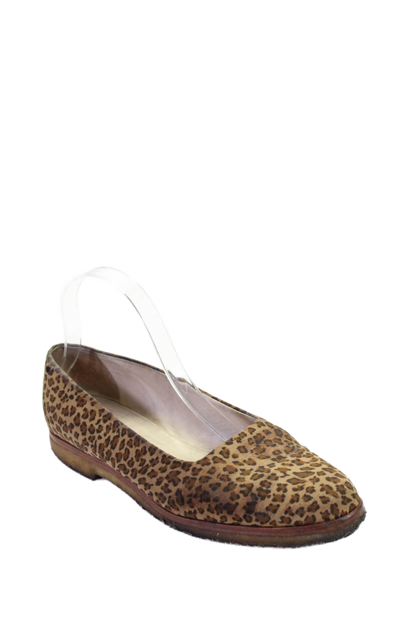 Bottega Veneta Damen Tiermuster Runde Zehe Slip-On Casual Flats Braun
