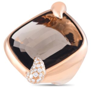 Pomellato Ritratto 18K Roségold 0,53ct Diamant und rauchiger Quarzring -080624 – PO06 / 7827704414268