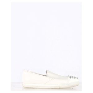Miu Miu Embellished zum Hineinschlüpfen Turnschuhe aus weißem Leder