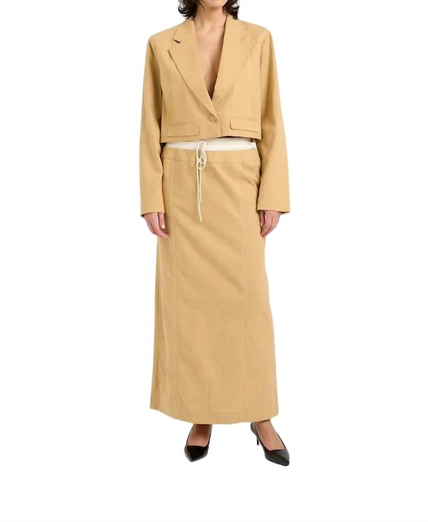 Feleagz Leinen Blazer in Seestern