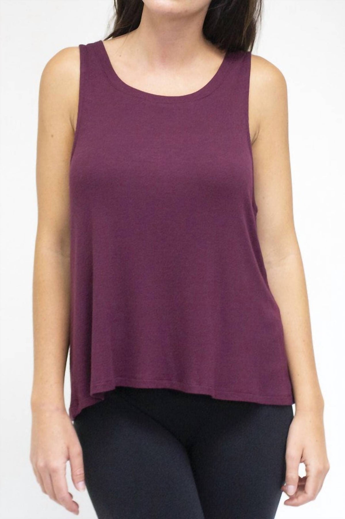 Mini geripptes Tanktop in Burgund