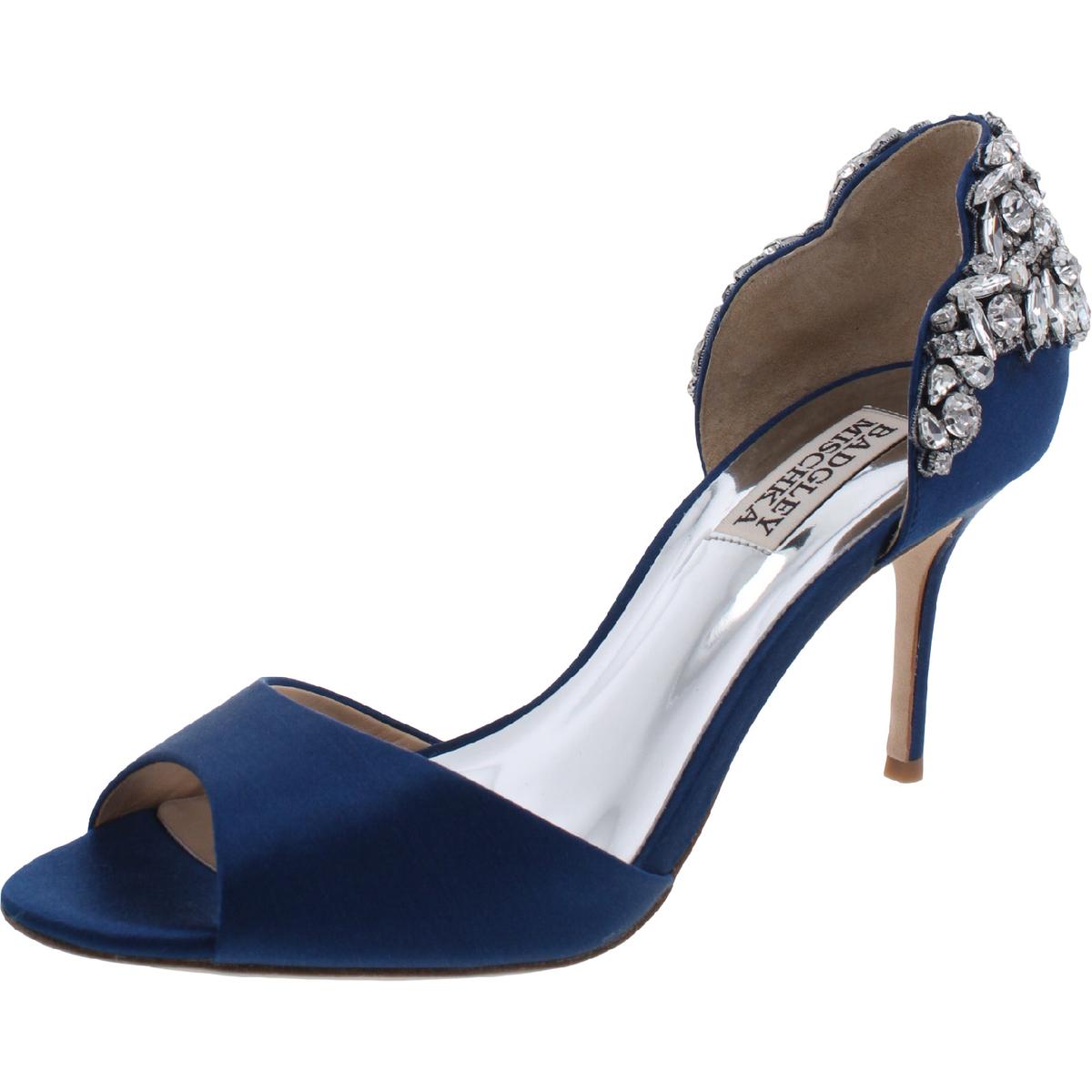 Celeste Satin verzierte Peep-Toe Absatzschuhe