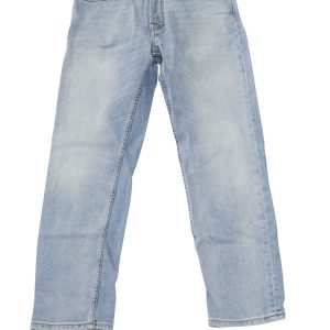 Acne Studios Slim Tapered Jeans aus hellblauer Baumwolle
