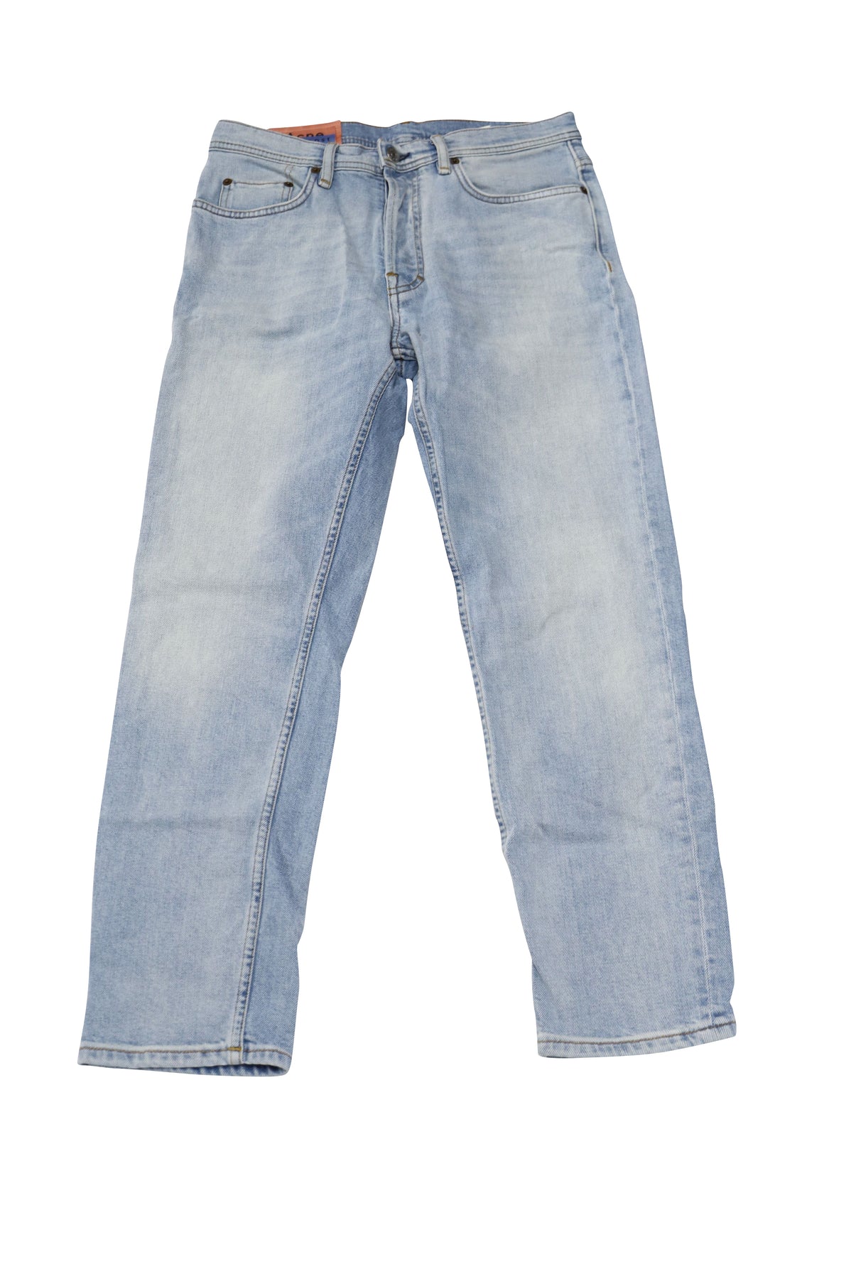 Acne Studios Slim Tapered Jeans aus hellblauer Baumwolle
