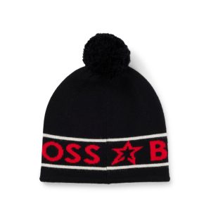 BOSS x Perfect Moment Wollmütze mit Logo intarsia