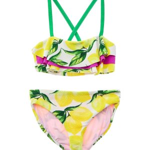 Terez 2pc Colorblocked Rüschen Bikini Set