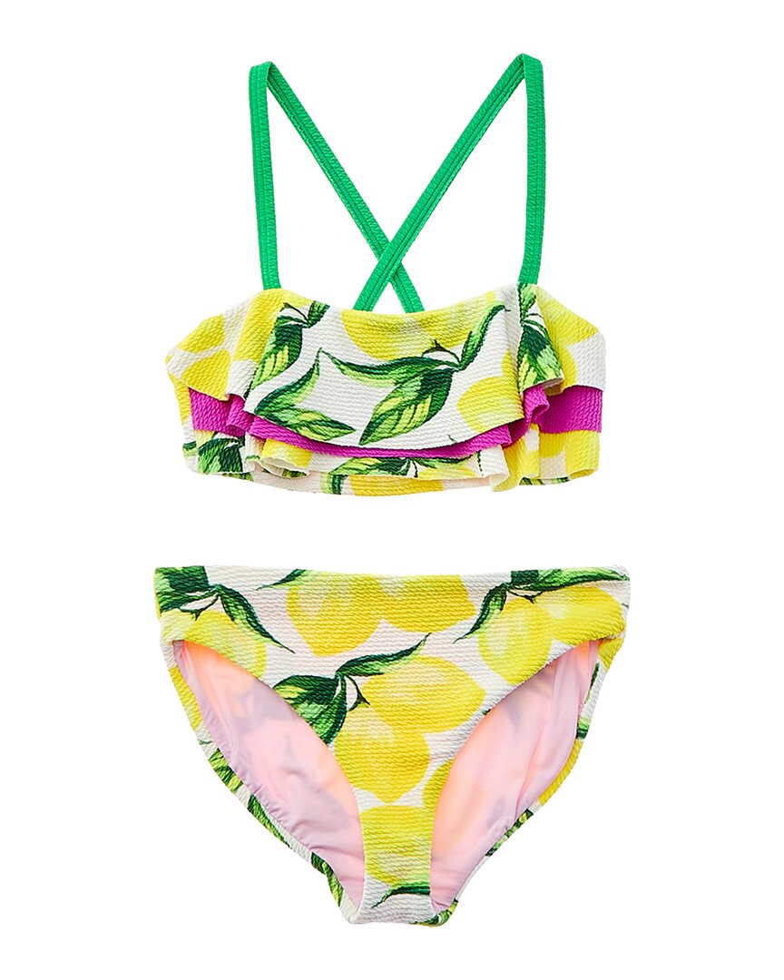 Terez 2pc Colorblocked Rüschen Bikini Set