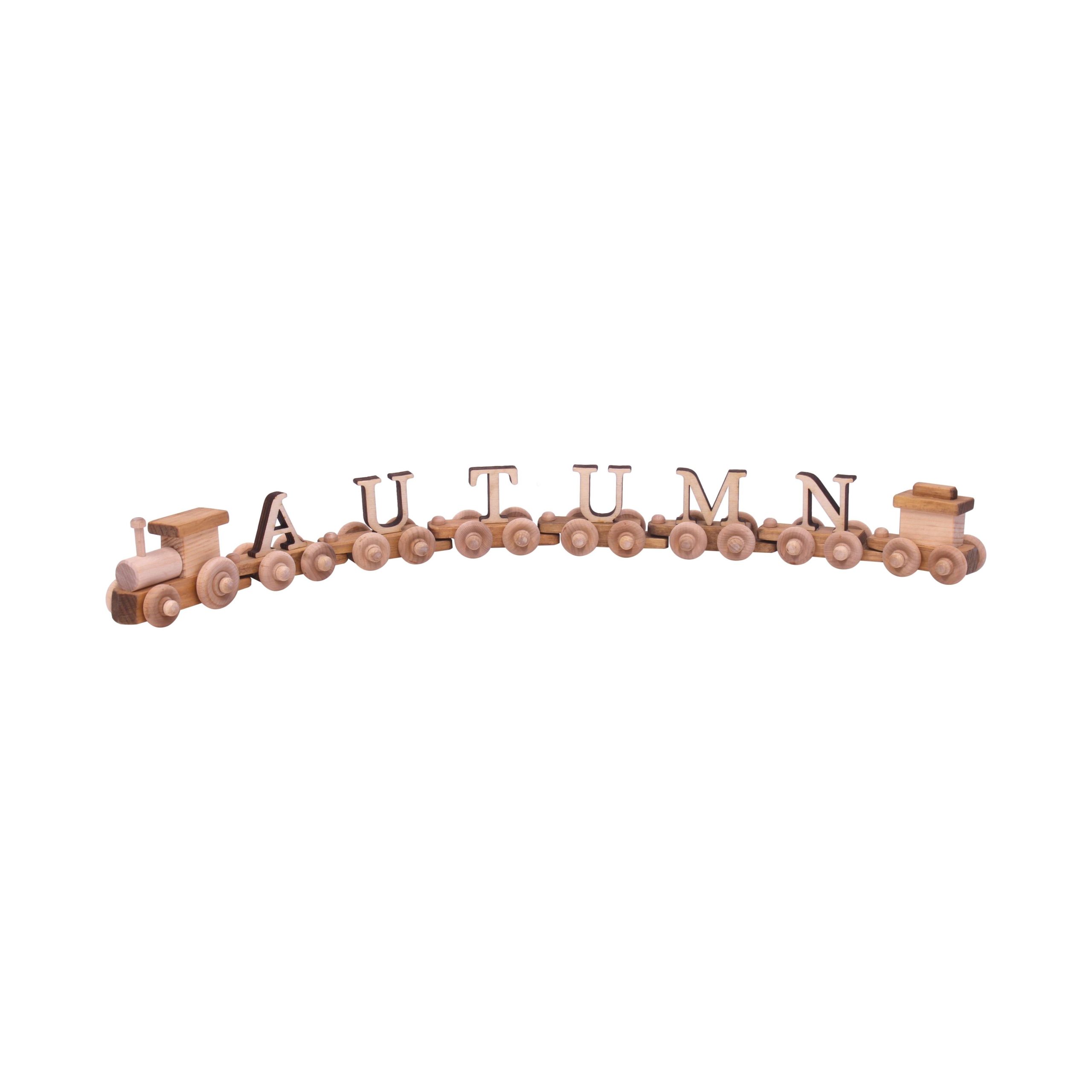 Namenszug-Spielzeug aus Holz, personalisierter ABC-Buchstabenzug, von Amish hergestellt