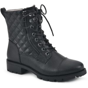 Dashing Reißverschluss gesteppt Kampf & mit Schnürung Stiefel