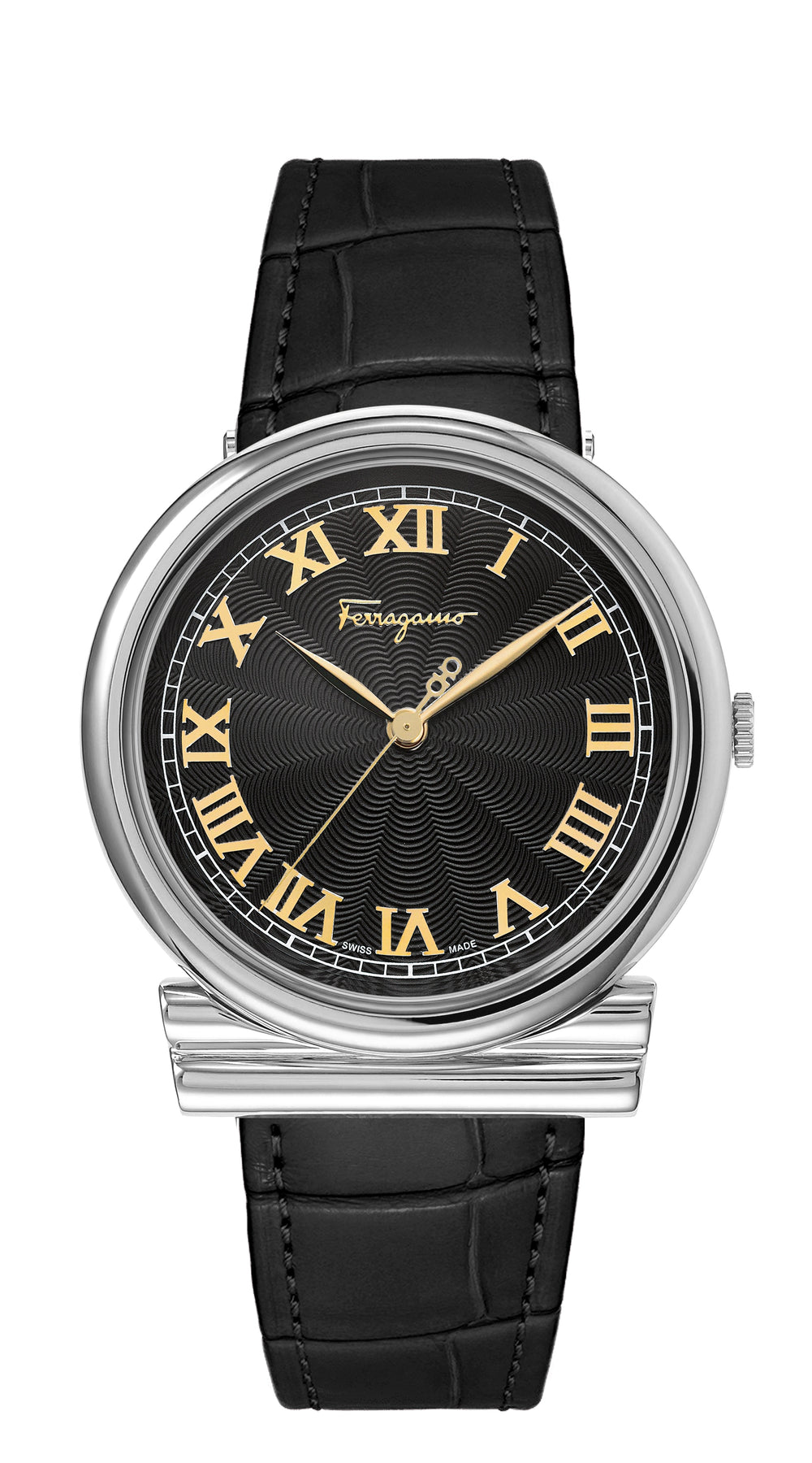Ferragamo Damen-Armbanduhr aus Leder, 34 mm, Quarz
