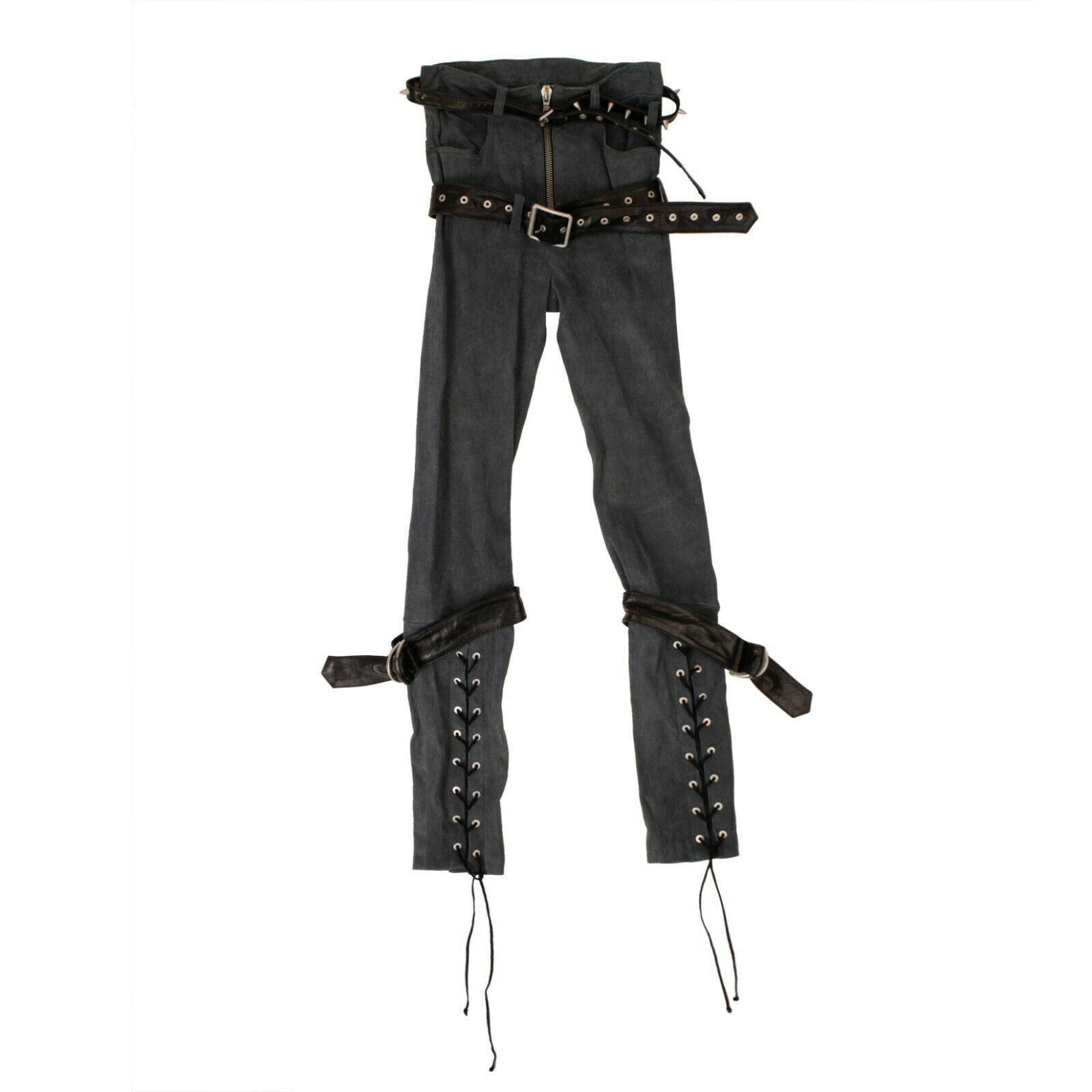 Unravel Project Wildleder Zip Up Hose – Blau