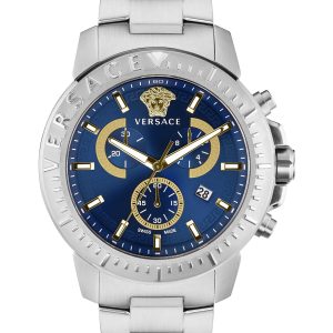 Versace Herren 45mm Silber Quarzuhr