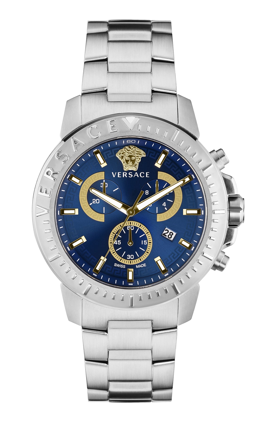 Versace Herren 45mm Silber Quarzuhr