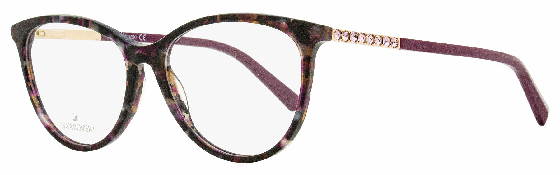 Swarovski Ovale Brillen für Damen SK5396 55B Violet Havana 52mm