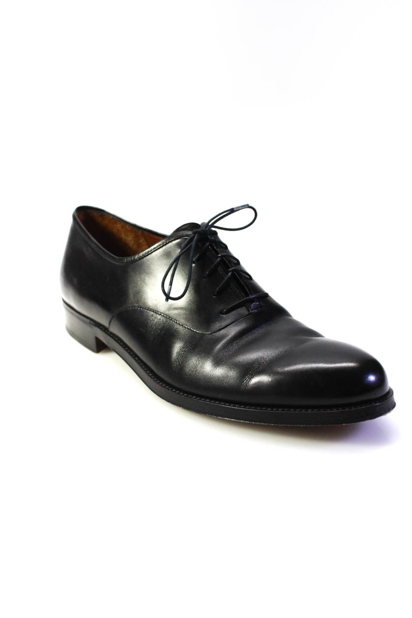 Salvatore Ferragamo Herren Salvatore Mandel Toe Leder Derby Schuhe Schwarz