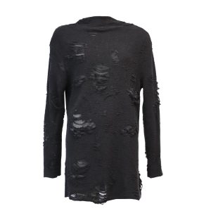 Iro x Anja Rubik Iriza Notkleid aus schwarzer Baumwolle 7766496444476