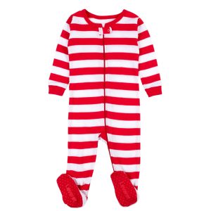Weihnachten Kinder Fuß Baumwolle Pyjamas gestreift
