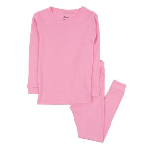 Kinder zwei Stück Baumwolle Pyjamas klassische feste Farbe