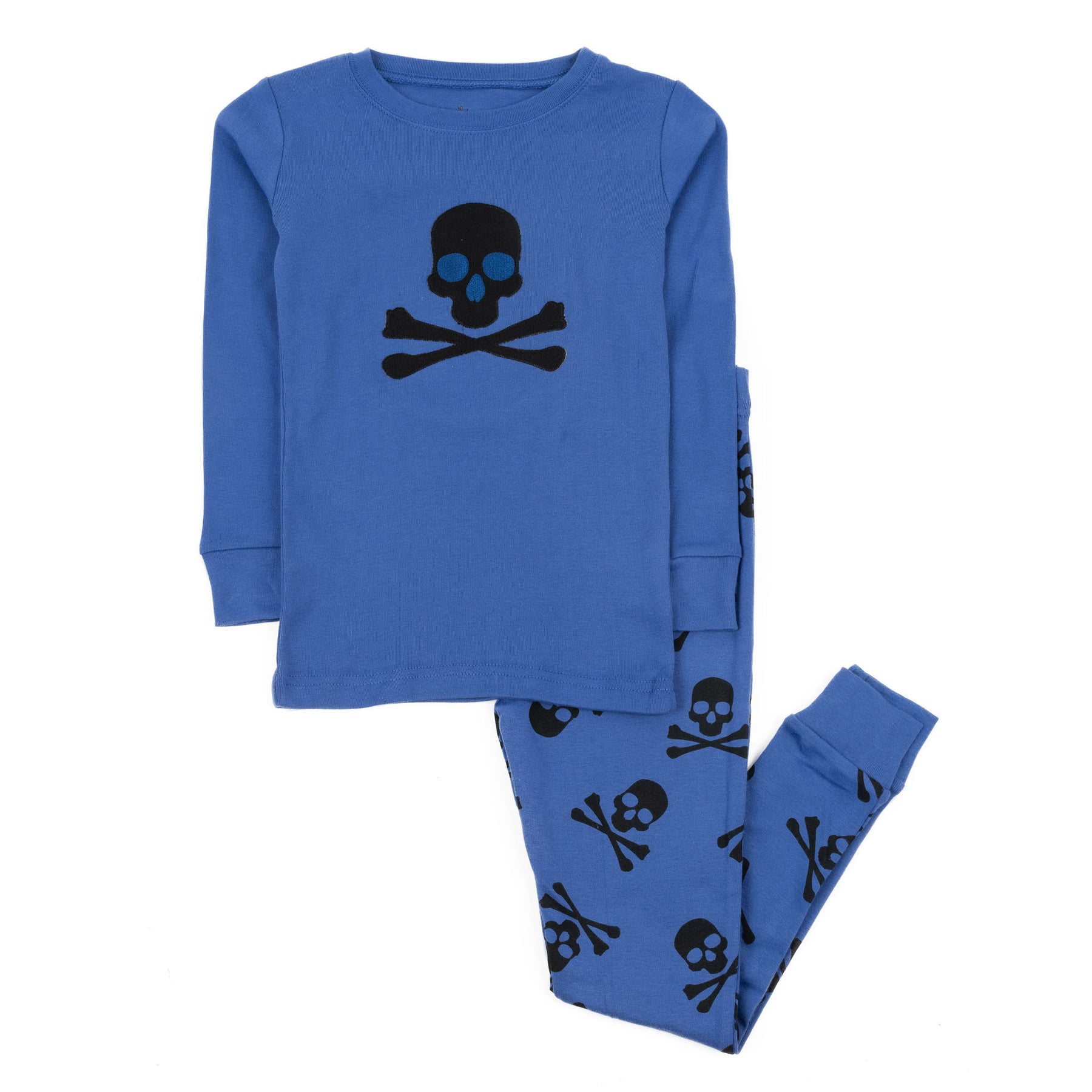 Kinder zweiteilige Baumwolle Pyjamas blaue Schädel
